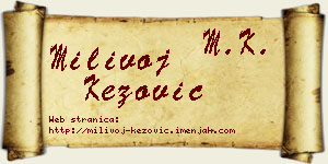 Milivoj Kezović vizit kartica